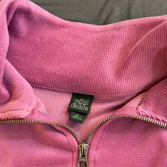 Wild Fable Velour Velvet Purple Quarter Zip Pullover Jacket Size XL - Picture 4 of 4